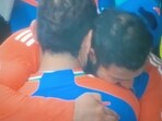 Rohit Sharma and Virat Kohli give an emotional hug to each other India's T20 World Cup victory Rohit Sharma and Virat Kohli give an emotional hug to each other India's T20 World Cup victory