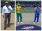 Ravi Shastri at the toss of India vs South Africa T20 World Cup final Ravi Shastri at the toss of India vs South Africa T20 World Cup final