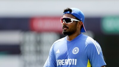 India's Sanju Samson during a practice session ahead of a match, in Barbados. (Surjeet Yadav) India's Sanju Samson during a practice session ahead of a match, in Barbados. (Surjeet Yadav)