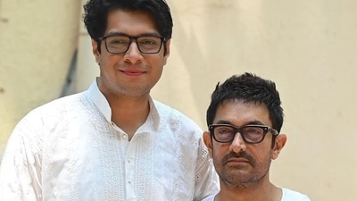 Junaid Khan with his father, actor Aamir Khan. Junaid Khan with his father, actor Aamir Khan.