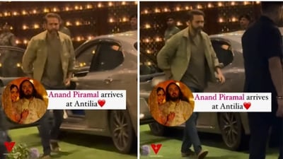Anand Piramal arrives at Antilia in a Toyota Camry. (Instagram/@varindertchawla) Anand Piramal arrives at Antilia in a Toyota Camry. (Instagram/@varindertchawla)