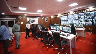 BPSC chairman Parmar Ravi Manubhai is seen checking the CCTV footage of the Head Master exam conducted by Bihar Public Service Commission in Patna. (Santosh Kumar) BPSC chairman Parmar Ravi Manubhai is seen checking the CCTV footage of the Head Master exam conducted by Bihar Public Service Commission in Patna. (Santosh Kumar)
