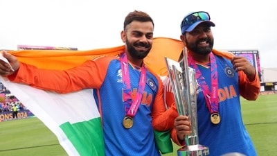 It turned out to be the last time fans saw captain Rohit Sharma and former captain Virat Kohli in a T20I. Kohli won player of the match, coming clutch after struggling the entire tournament, with a 59-ball 76 which bailed India out of a very shaky start. He announced his retirement from the format in the post-match presentation ceremony. News of Rohit's retirement filtered through later on.&nbsp; (REUTERS)