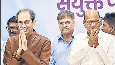 Pawar said that the coalition is their collective face, and they cannot make one person its face. (Hindustan Times) Pawar said that the coalition is their collective face, and they cannot make one person its face. (Hindustan Times)