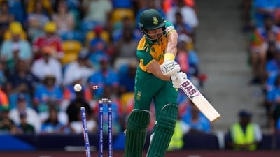 South Africa's chase started almost shakily as India's innings. Reeza Hendricks was knocked over by Bumrah in the second over with a sensational outswinger. (AP) South Africa's chase started almost shakily as India's innings. Reeza Hendricks was knocked over by Bumrah in the second over with a sensational outswinger. (AP)
