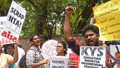 The 2024 NEET-UG has been beset with a series of allegations ranging from question paper leaks, inflated marking and arbitrary allowance of grace marks - issues that have become a nationwide flashpoint for political parties, leading to thousands of students protesting for weeks. (ANI) The 2024 NEET-UG has been beset with a series of allegations ranging from question paper leaks, inflated marking and arbitrary allowance of grace marks - issues that have become a nationwide flashpoint for political parties, leading to thousands of students protesting for weeks. (ANI)