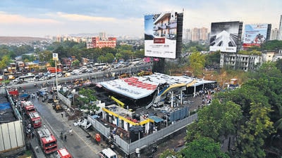 The Ghatkopar hoarding collapse resulted in the deaths of 17 people and left 74 others injured on May 13. (Hindustan Times) The Ghatkopar hoarding collapse resulted in the deaths of 17 people and left 74 others injured on May 13. (Hindustan Times)