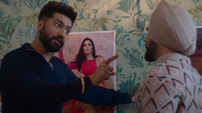 Vicky Kaushal and Ammy Virk in a still from Bad Newz.