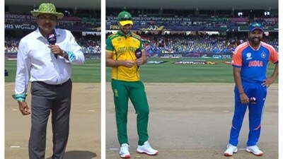 Ravi Shastri at the toss of India vs South Africa T20 World Cup final