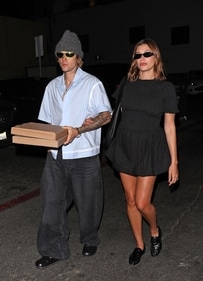 Hailey Bieber was seen stylishly embracing pregnancy in a puffball mini dress during an outing with Justin Bieber. (Instagram)