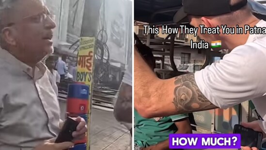 The image shows an Indian man who helped negotiate fares with a Bihar auto driver for a British vlogger. (Instagram/otwd_yt)