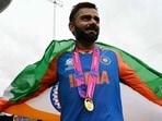India's Virat Kohli celebrates with the trophy after winning the ICC men's Twenty20 World Cup 2024 final cricket match between India and South Africa at Kensington Oval in Bridgetown India's Virat Kohli celebrates with the trophy after winning the ICC men's Twenty20 World Cup 2024 final cricket match between India and South Africa at Kensington Oval in Bridgetown