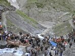 The Yatra started early morning from the twin tracks. (HT File)