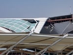 New Delhi: Damaged roof of the Indira Gandhi International Airport's Terminal- 1, in New Delhi, Saturday, June 29, 2024. Operations at the Terminal 1 have been suspended following a roof collapse incident on Friday that killed one person and injured six others. (PTI Photo) New Delhi: Damaged roof of the Indira Gandhi International Airport's Terminal- 1, in New Delhi, Saturday, June 29, 2024. Operations at the Terminal 1 have been suspended following a roof collapse incident on Friday that killed one person and injured six others. (PTI Photo)