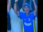 Rahul Dravid celebrating India's win against South Africa in T20 World Cup. Rahul Dravid celebrating India's win against South Africa in T20 World Cup.
