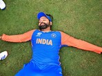Rohit Sharma basks in the moment India won the T20 World Cup on Saturday. Rohit Sharma basks in the moment India won the T20 World Cup on Saturday.