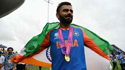 India's Virat Kohli celebrates with the trophy. (AFP) India's Virat Kohli celebrates with the trophy. (AFP)