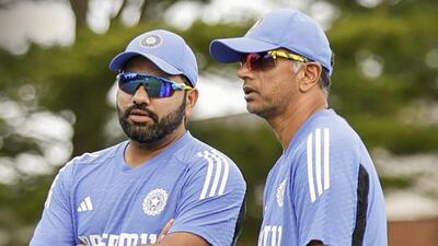 Captain Rohit Sharma and coach Rahul Dravid worked together for the last three years. (PTI) Captain Rohit Sharma and coach Rahul Dravid worked together for the last three years. (PTI)