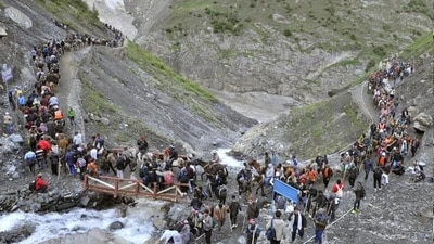 The Yatra started early morning from the twin tracks. (HT File) The Yatra started early morning from the twin tracks. (HT File)