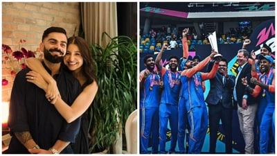 Fans and celebs took to social media and congratulated the Men in Blue for this victory. Actor Anushka Sharma wrote a heartwarming note for her husband Virat Kohli. Anushka expressed her excitement and celebrated the victory by sharing several pictures of Team India lifting the trophy and the emotional moments of the players. She congratulated Team India and also shared that their daughter Vamika was concerned about the players when she watched them crying on TV. Fans and celebs took to social media and congratulated the Men in Blue for this victory. Actor Anushka Sharma wrote a heartwarming note for her husband Virat Kohli. Anushka expressed her excitement and celebrated the victory by sharing several pictures of Team India lifting the trophy and the emotional moments of the players. She congratulated Team India and also shared that their daughter Vamika was concerned about the players when she watched them crying on TV.