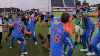 Virat Kohli, Arshdeep Singh break into bhangra. Virat Kohli, Arshdeep Singh break into bhangra.