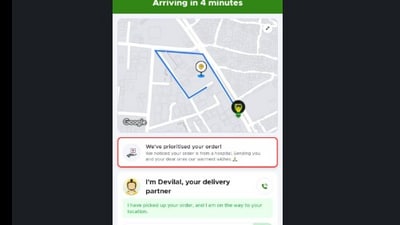 Blinkit sent a wholesome message to a customer. (LinkedIn/@PrabhatMotwani)