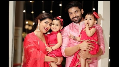 Gurmeet Choudhary shares two daughters -- Lianna and Divisha -- with Debina Bonnerjee. Gurmeet Choudhary shares two daughters -- Lianna and Divisha -- with Debina Bonnerjee.