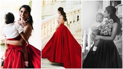 During another event in Italy, Isha chose a custom Tamara Ralph ensemble. She looked resplendent in a voluminous, vibrant red silk taffeta gown, accompanied by a rose gold crystal roses halter top. The backless blouse makes it one of the most beautiful looks Isha donned for the celebrations. (Instagram) During another event in Italy, Isha chose a custom Tamara Ralph ensemble. She looked resplendent in a voluminous, vibrant red silk taffeta gown, accompanied by a rose gold crystal roses halter top. The backless blouse makes it one of the most beautiful looks Isha donned for the celebrations. (Instagram)