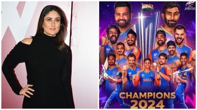 Social media is flooded with congratulatory messages as the Indian men’s cricket team won the T20 World Cup 2024 final match against South Africa. Kareena Kapoor too took to Instagram Stories to share the world cup trophy winning team's picture and wrote, "We brought it home." Social media is flooded with congratulatory messages as the Indian men’s cricket team won the T20 World Cup 2024 final match against South Africa. Kareena Kapoor too took to Instagram Stories to share the world cup trophy winning team's picture and wrote, "We brought it home."