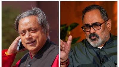 Congress MP Shashi Tharoor and former Union minister Rajeev Chandrasekhar. Congress MP Shashi Tharoor and former Union minister Rajeev Chandrasekhar.