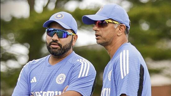 Captain Rohit Sharma and coach Rahul Dravid worked together for the last three years. (PTI)