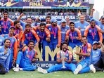 India's players pose for a group picture with the trophy as they celebrate after beating South Africa by 7 runs in the ICC Mens T20 World Cup 2024 final match, at Kensington Oval in Barbados on Saturday India's players pose for a group picture with the trophy as they celebrate after beating South Africa by 7 runs in the ICC Mens T20 World Cup 2024 final match, at Kensington Oval in Barbados on Saturday