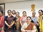 Mumbai, India - June 30, 2024:Sujata Saunik the first woman chief secretary of Maharashtra takes charge from outgoing chief secretary Nitin Kareer at Mantralaya in Mumbai, India, on Sunday, June 30, 2024. (Photo by Anshuman Poyrekar/ Hindustan Times) (Hindustan Times) Mumbai, India - June 30, 2024:Sujata Saunik the first woman chief secretary of Maharashtra takes charge from outgoing chief secretary Nitin Kareer at Mantralaya in Mumbai, India, on Sunday, June 30, 2024. (Photo by Anshuman Poyrekar/ Hindustan Times) (Hindustan Times)