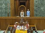 Lok Sabha Speaker Om Birla in the House during the ongoing Parliament session. Lok Sabha Speaker Om Birla in the House during the ongoing Parliament session.