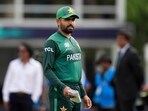 Pakistan's captain Babar Azam waits for the coin toss before the beginning of the ICC Men's T20 World Cup cricket match between Ireland and Pakistan Pakistan's captain Babar Azam waits for the coin toss before the beginning of the ICC Men's T20 World Cup cricket match between Ireland and Pakistan