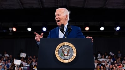 Joe Biden discussed his rerun with his family members at Camp David over the weekend. (Bloomberg) Joe Biden discussed his rerun with his family members at Camp David over the weekend. (Bloomberg)