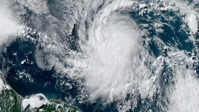 This National Oceanic and Atmospheric Administration (NOAA)/GOES satellite handout image shows Tropical Storm Beryl at 19:30UTC on June 29, 2024. (AFP) This National Oceanic and Atmospheric Administration (NOAA)/GOES satellite handout image shows Tropical Storm Beryl at 19:30UTC on June 29, 2024. (AFP)