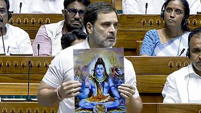 Leader of Opposition in the Lok Sabha Rahul Gandhi speaks participating in the debate on the motion of thanks on the President’s Address (Sansad TV/ANI) Leader of Opposition in the Lok Sabha Rahul Gandhi speaks participating in the debate on the motion of thanks on the President’s Address (Sansad TV/ANI)