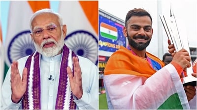 Virat Kohli (R) thanked PM Modi after India's T20 World Cup triumph (PTI/File) Virat Kohli (R) thanked PM Modi after India's T20 World Cup triumph (PTI/File)
