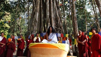 Ram Bahadur Bamjan, center in white, believed by some to be the reincarnation of Buddha (AP) Ram Bahadur Bamjan, center in white, believed by some to be the reincarnation of Buddha (AP)