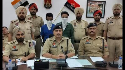 The accused in police custody in Sangrur on Monday.