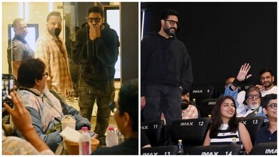 Abhishek Bachchan and Amitabh Bachchan watched Kalki 2898 AD together. Abhishek Bachchan and Amitabh Bachchan watched Kalki 2898 AD together.