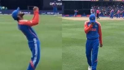 Virat Kohli's reaction to Suryakumar Yadav's catch in T20 World Cup final Virat Kohli's reaction to Suryakumar Yadav's catch in T20 World Cup final