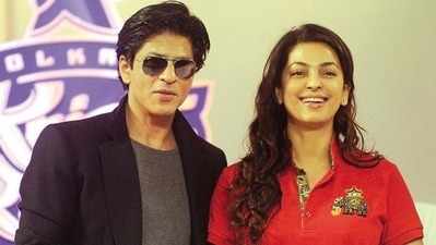 Shah Rukh Khan and Juhi Chawla were co-stars in many films Shah Rukh Khan and Juhi Chawla were co-stars in many films
