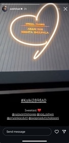 Her Insta story. Her Insta story.