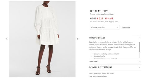The price of the mini dress Anushka Sharma wore in Virat Kohli's post. (mytheresa.com)