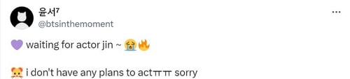 Jin spoke with fans on Weverse. Jin spoke with fans on Weverse.