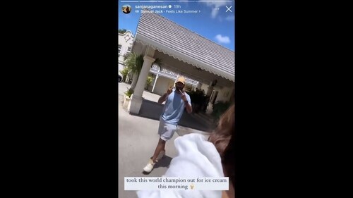 The image is taken from a video that Sanjana Ganesan shared on her Instagram Story. (Instagram/@sanjanaganesan) The image is taken from a video that Sanjana Ganesan shared on her Instagram Story. (Instagram/@sanjanaganesan)