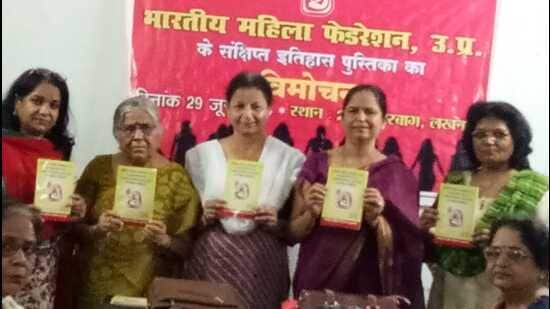 The book being released at the function in Lucknow on Monday (HT Photo)