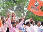 Navi Mumbai, India - July 1, 2024:During celebration of MLC election victory Anil Parab Shiv Sena (UBT) at Agri Kohli Bhavan , Nerul in Navi Mumbai, India, on Monday, July 1, 2024. (Photo by Bachchan Kumar/ HT PHOTO) (HT PHOTO)